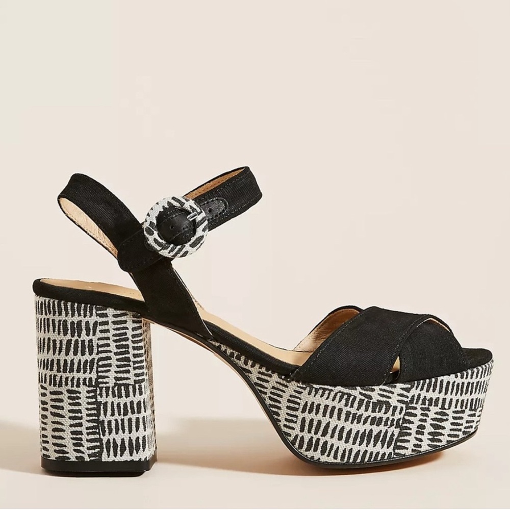 Sale Day!🔥 Anthropologie Black and White Platform Sandals